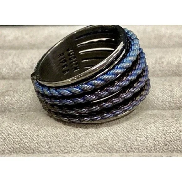 Judith Ripka Sterling Silver 4-Row Rope Band Ring Size 10.5 - Picture 5 of 8